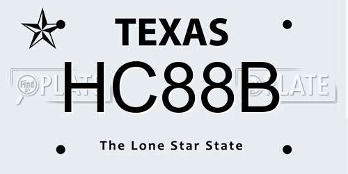 HC88B Texas License Plate