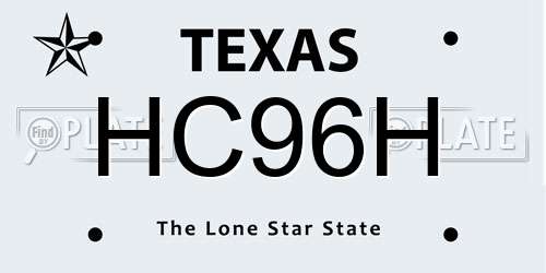 HC96H Texas License Plate