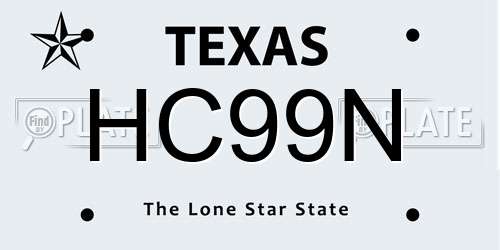 HC99N Texas License Plate