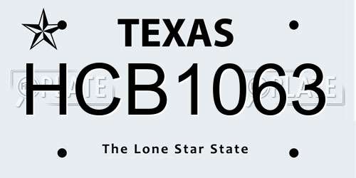 HCB1063 Texas License Plate