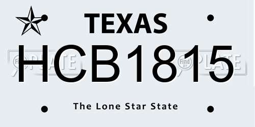 HCB1815 Texas License Plate