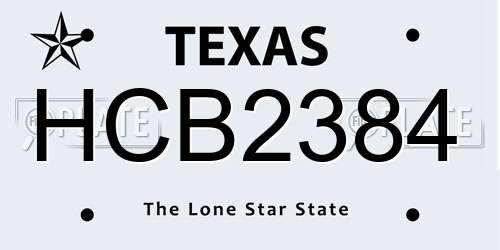 HCB2384 Texas License Plate
