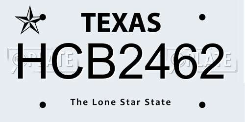 HCB2462 Texas License Plate