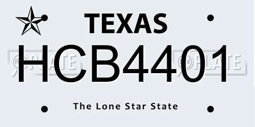 HCB4401 Texas License Plate