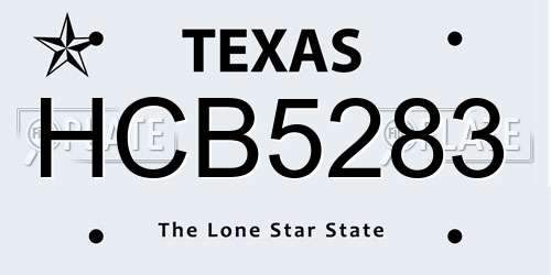 HCB5283 Texas License Plate
