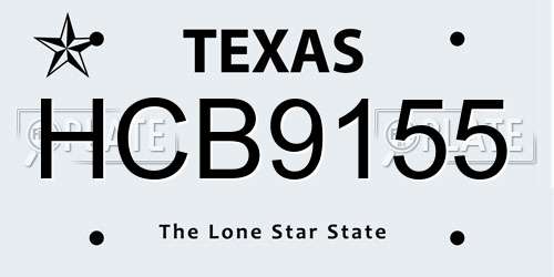 HCB9155 Texas License Plate