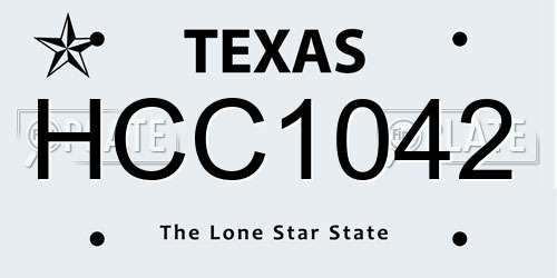 HCC1042 Texas License Plate