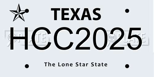 HCC2025 Texas License Plate