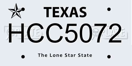HCC5072 Texas License Plate