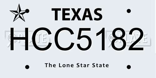 HCC5182 Texas License Plate