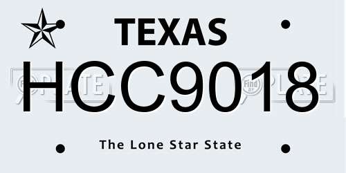 HCC9018 Texas License Plate