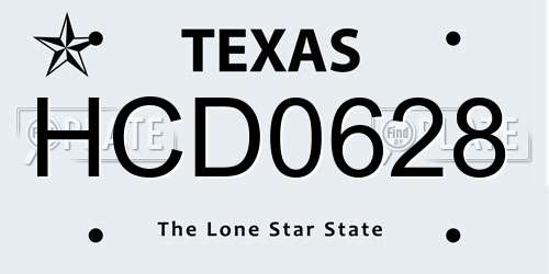 HCD0628 Texas License Plate