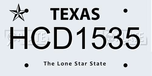 HCD1535 Texas License Plate