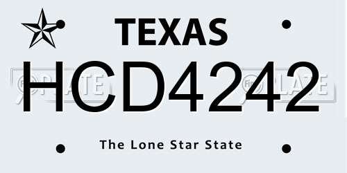 HCD4242 Texas License Plate