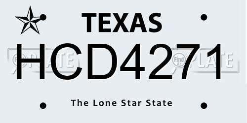 HCD4271 Texas License Plate