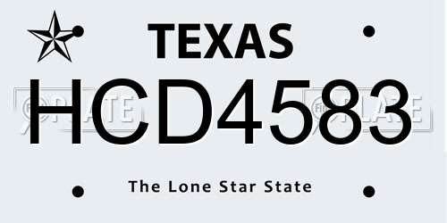 HCD4583 Texas License Plate