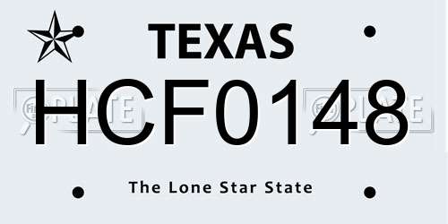HCF0148 Texas License Plate