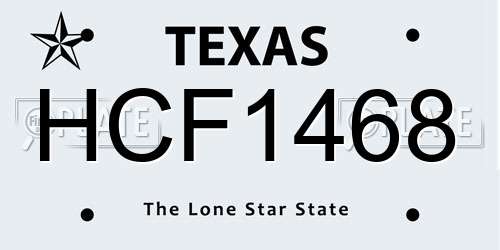 HCF1468 Texas License Plate