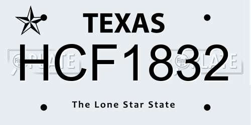 HCF1832 Texas License Plate