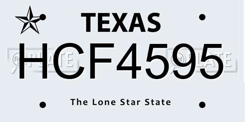 HCF4595 Texas License Plate