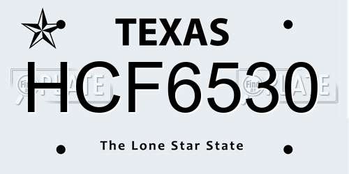 HCF6530 Texas License Plate