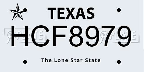 HCF8979 Texas License Plate