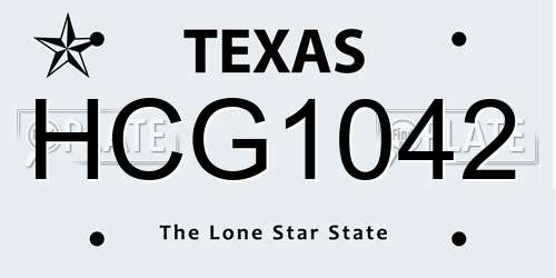 HCG1042 Texas License Plate