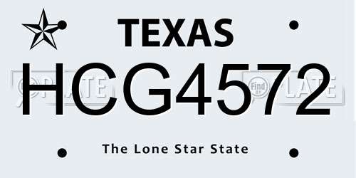 HCG4572 Texas License Plate