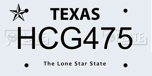 HCG475 Texas License Plate