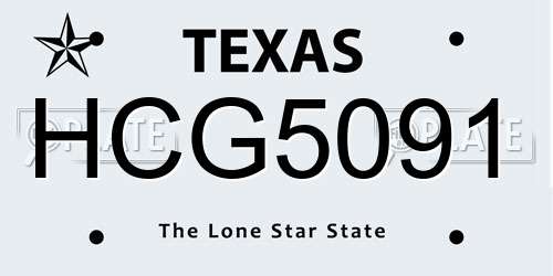 HCG5091 Texas License Plate
