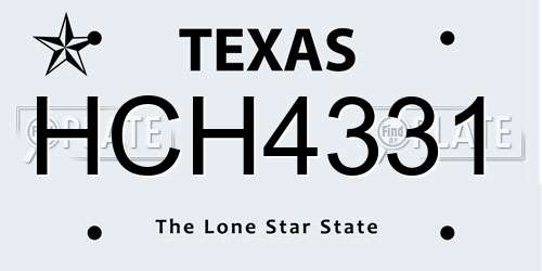 HCH4331 Texas License Plate