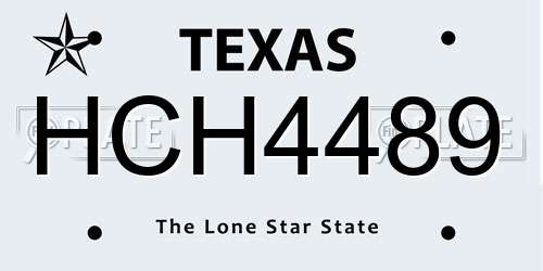 HCH4489 Texas License Plate