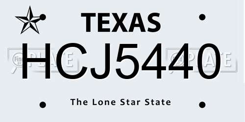 HCJ5440 Texas License Plate