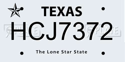 HCJ7372 Texas License Plate