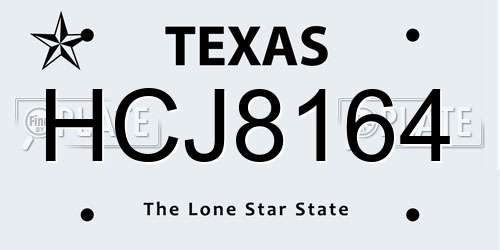 HCJ8164 Texas License Plate