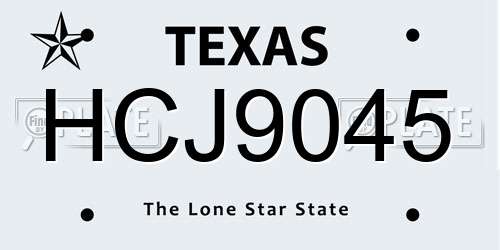 HCJ9045 Texas License Plate