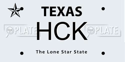 HCK Texas License Plate