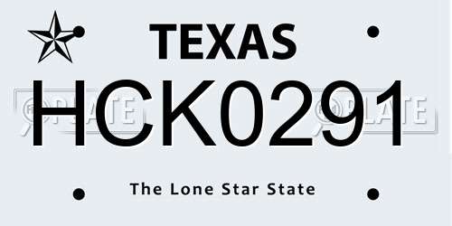 HCK0291 Texas License Plate