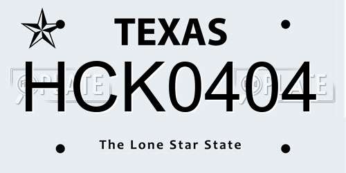 HCK0404 Texas License Plate