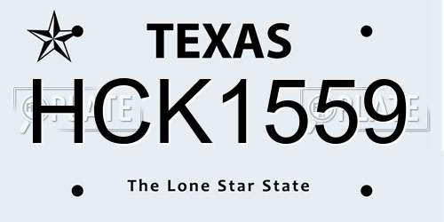 HCK1559 Texas License Plate
