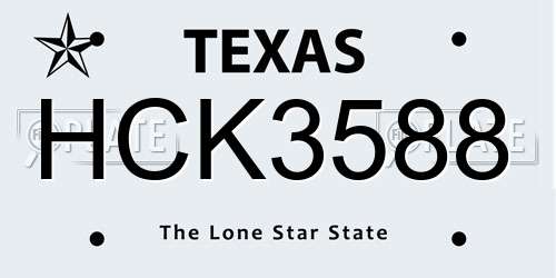 HCK3588 Texas License Plate