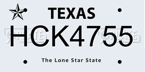 HCK4755 Texas License Plate