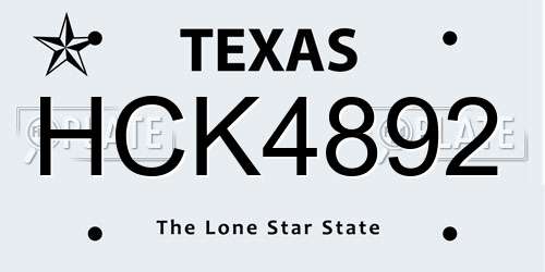 HCK4892 Texas License Plate