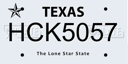 HCK5057 Texas License Plate