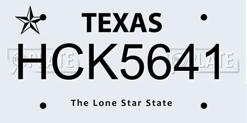 HCK5641 Texas License Plate
