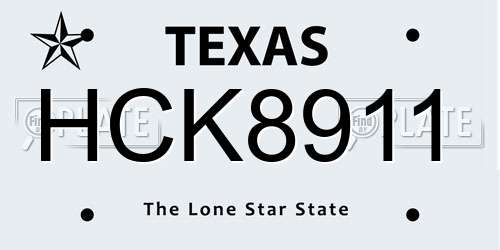 HCK8911 Texas License Plate