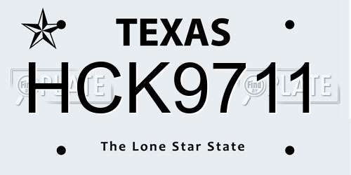 HCK9711 Texas License Plate