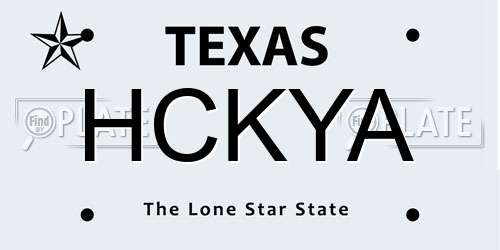 HCKYA Texas License Plate