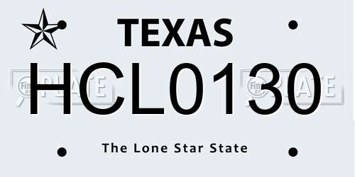 HCL0130 Texas License Plate