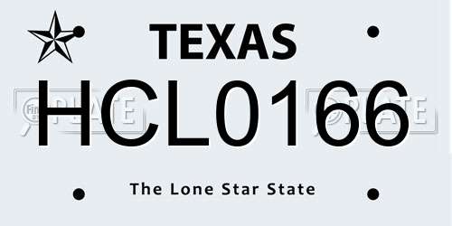 HCL0166 Texas License Plate